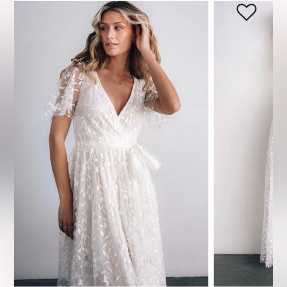 Baltic Born White Floral Lace Maxi Dress